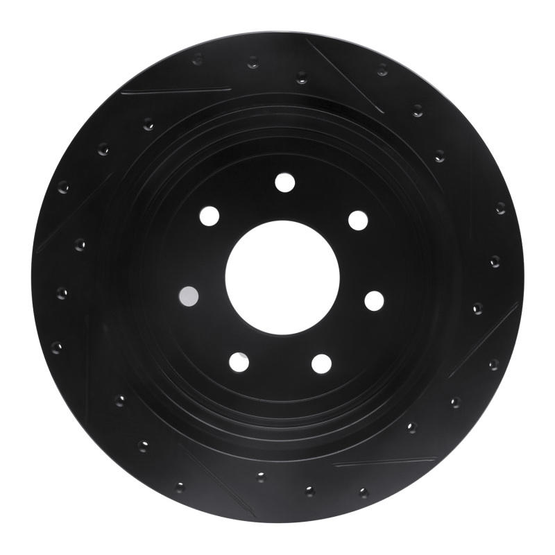 Ford F-150 Brake Rotor (1) - Rear Left - R1 Concepts - Drilled & Slotted - Black - `04-`11